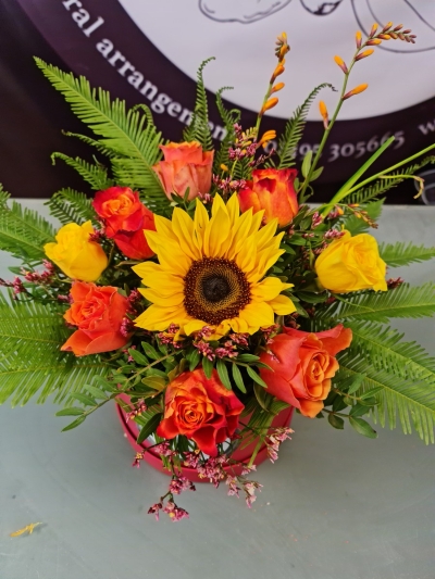 Autumn Sunflower Hatbox