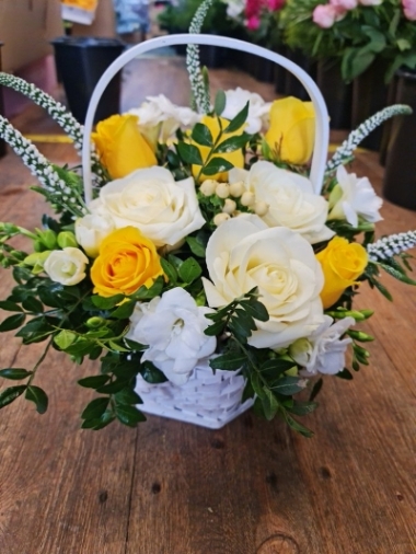 White and Yellow Basket